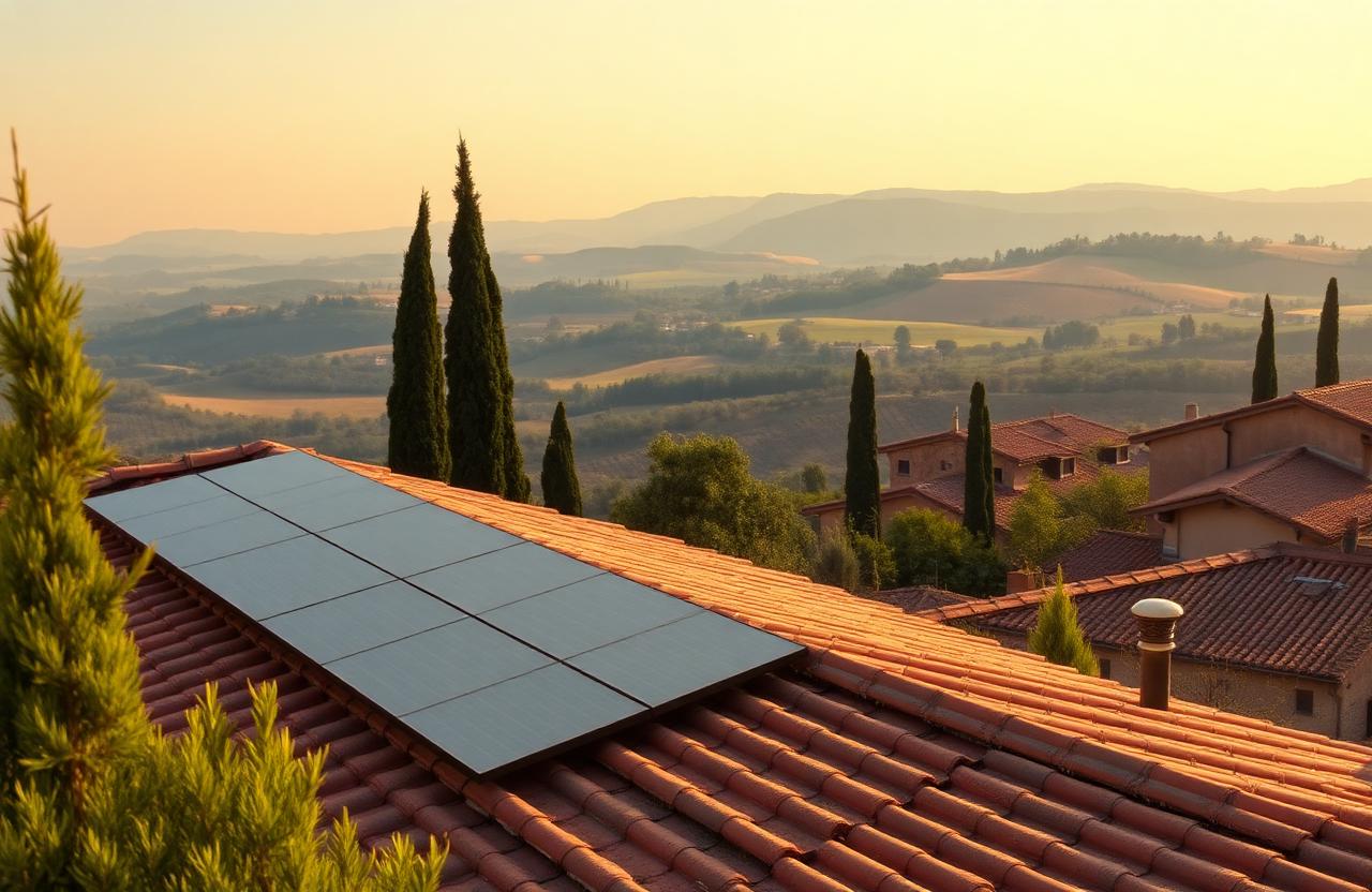 Solaire rooftop industriel Toscane